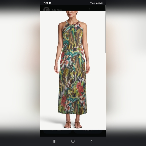 Chicos Tropical Maxi Dress Great for Vacations size 3.5 / women's plus size 18 - Picture 8 of 8